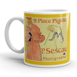 Art Nouveau Mug-Toulouse Lautrec-Place Pigalle,French vintage art print