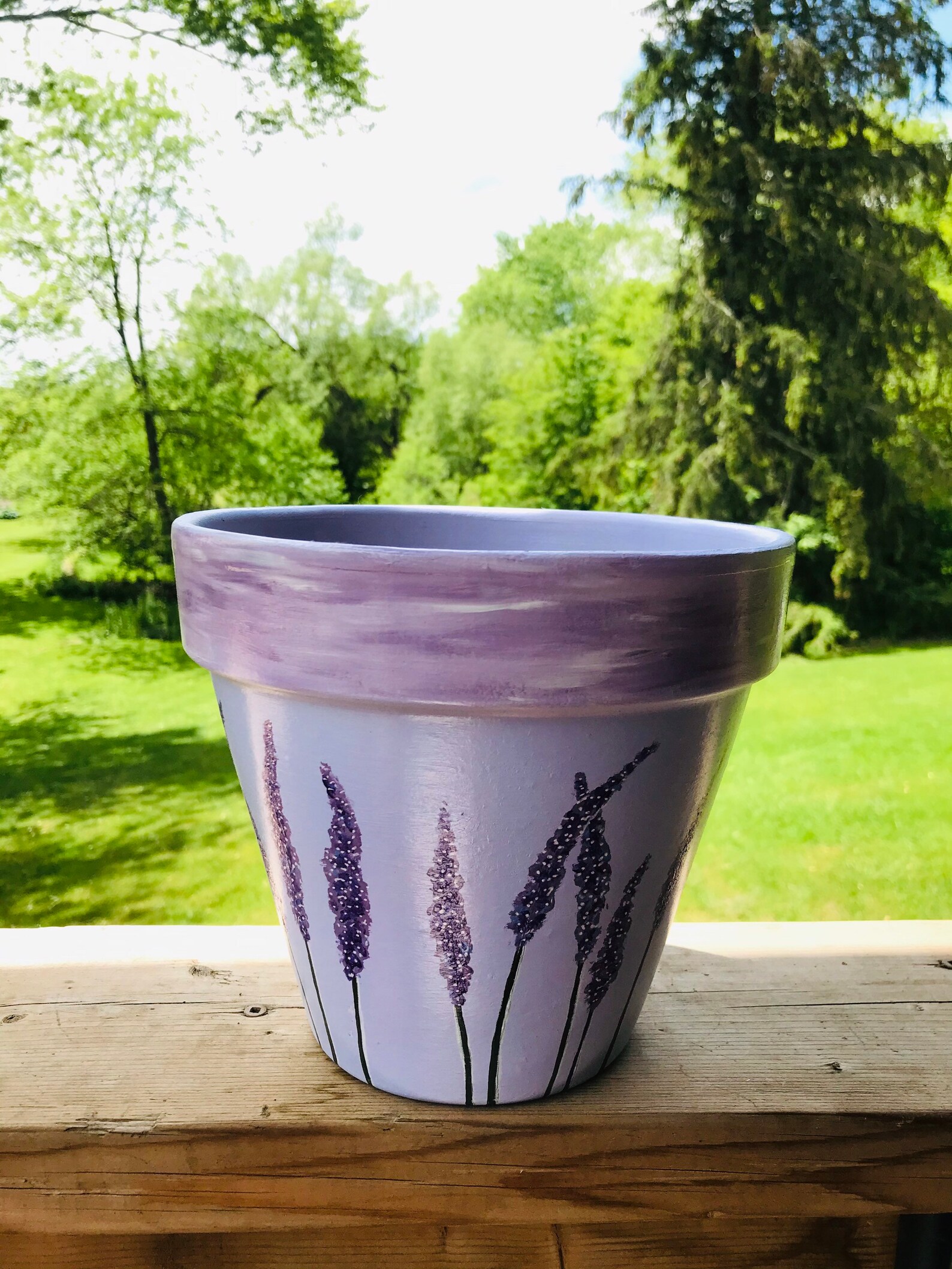Lavender Lavender Pot Painted Pot Terracotta Pot Hand Etsy