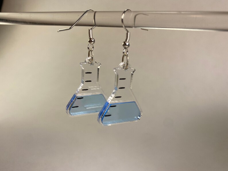 Erlenmeyer Flask Acrylic Earrings Etsy