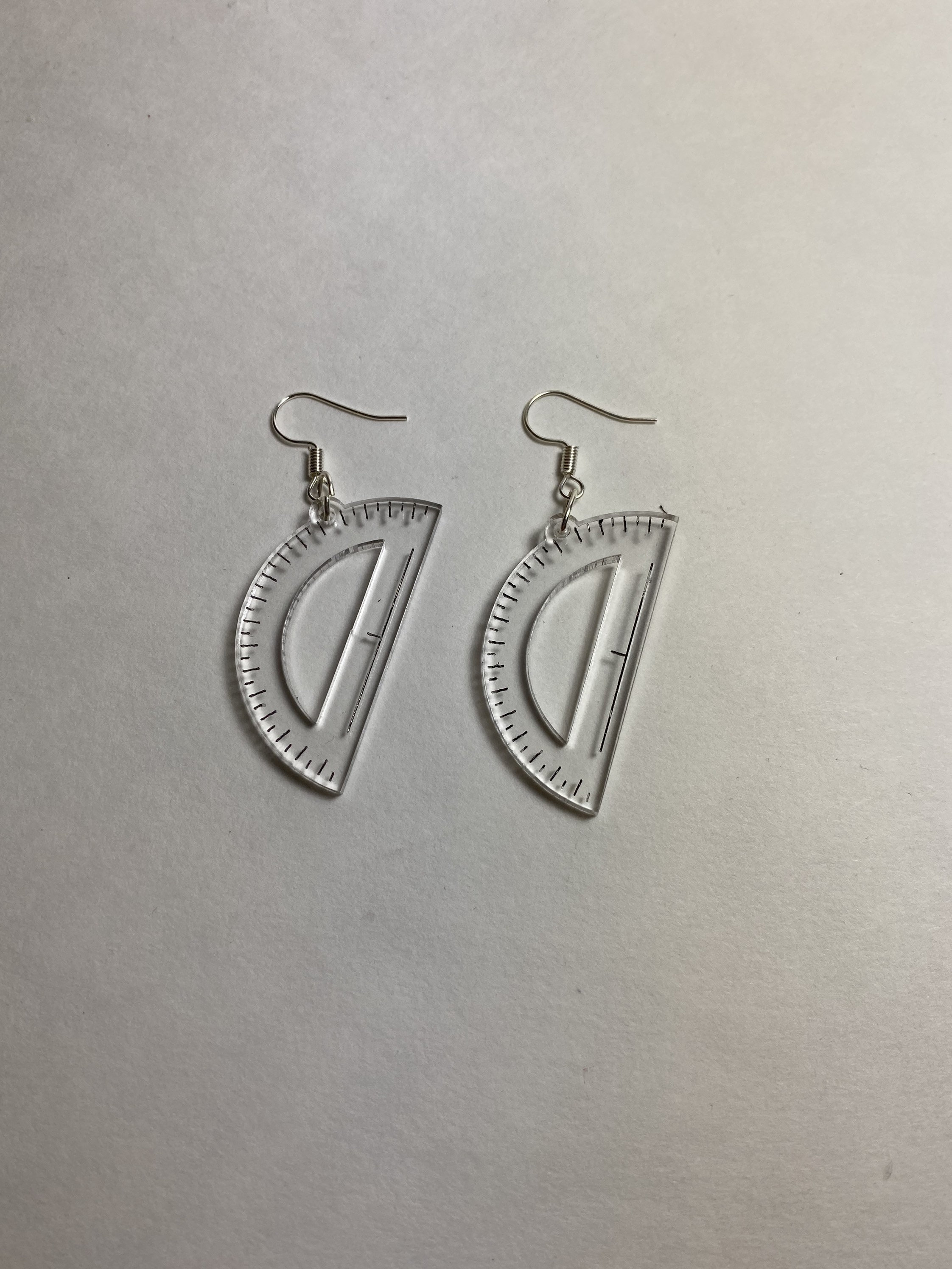 Protractor Acrylic Earrings Etsy