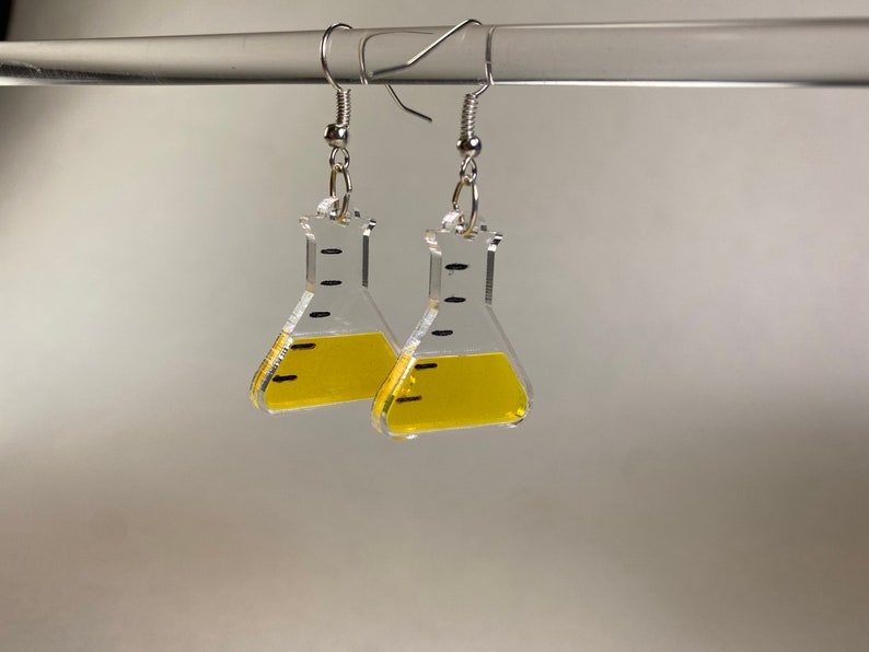 Erlenmeyer Flask Acrylic Earrings Etsy