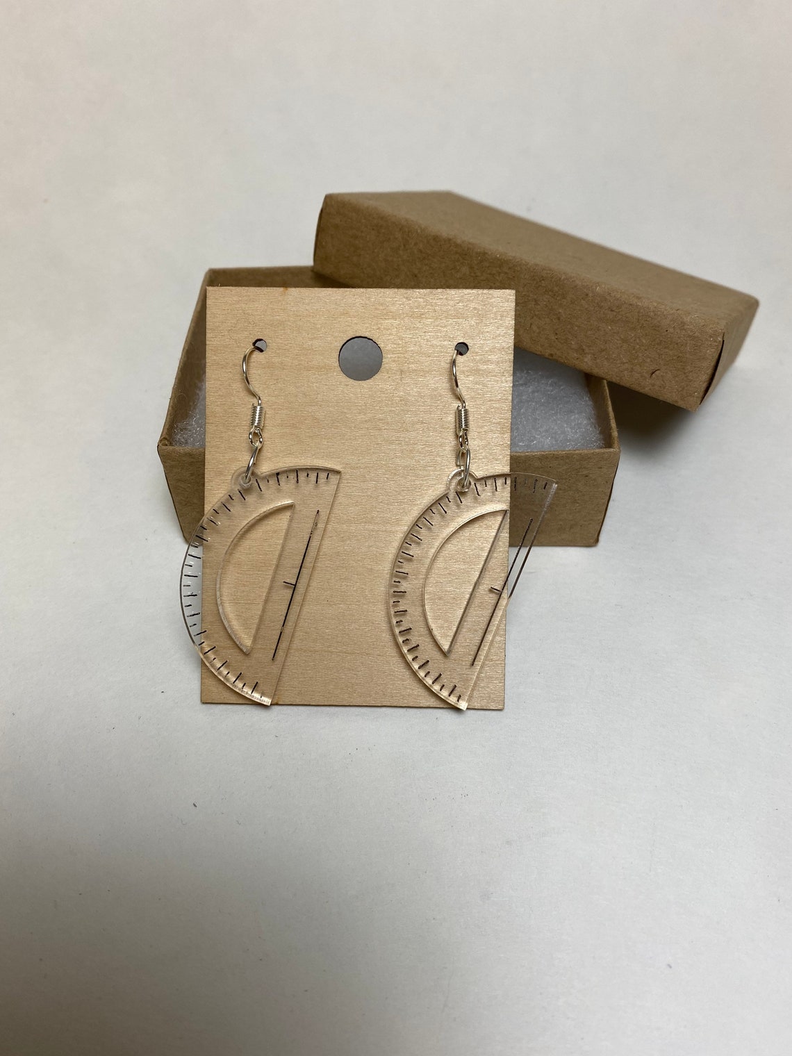 Protractor Acrylic Earrings Etsy