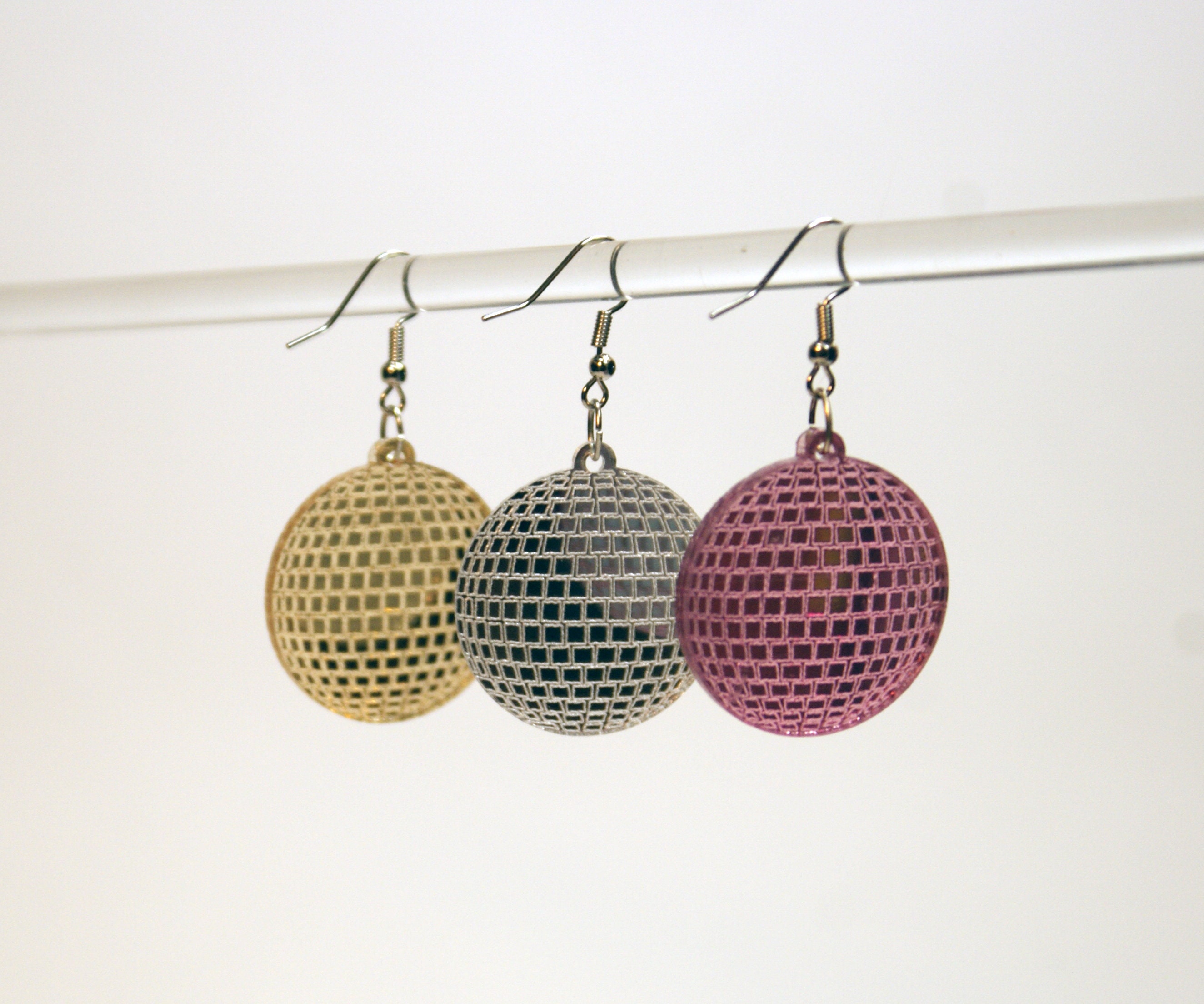 Mirrored Disco Ball Earrings Etsy