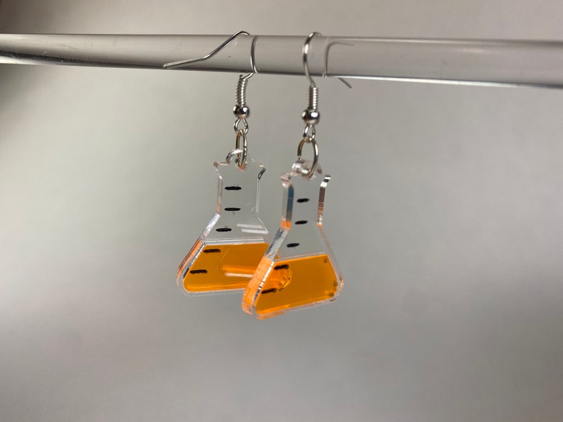 Erlenmeyer Flask Acrylic Earrings Etsy