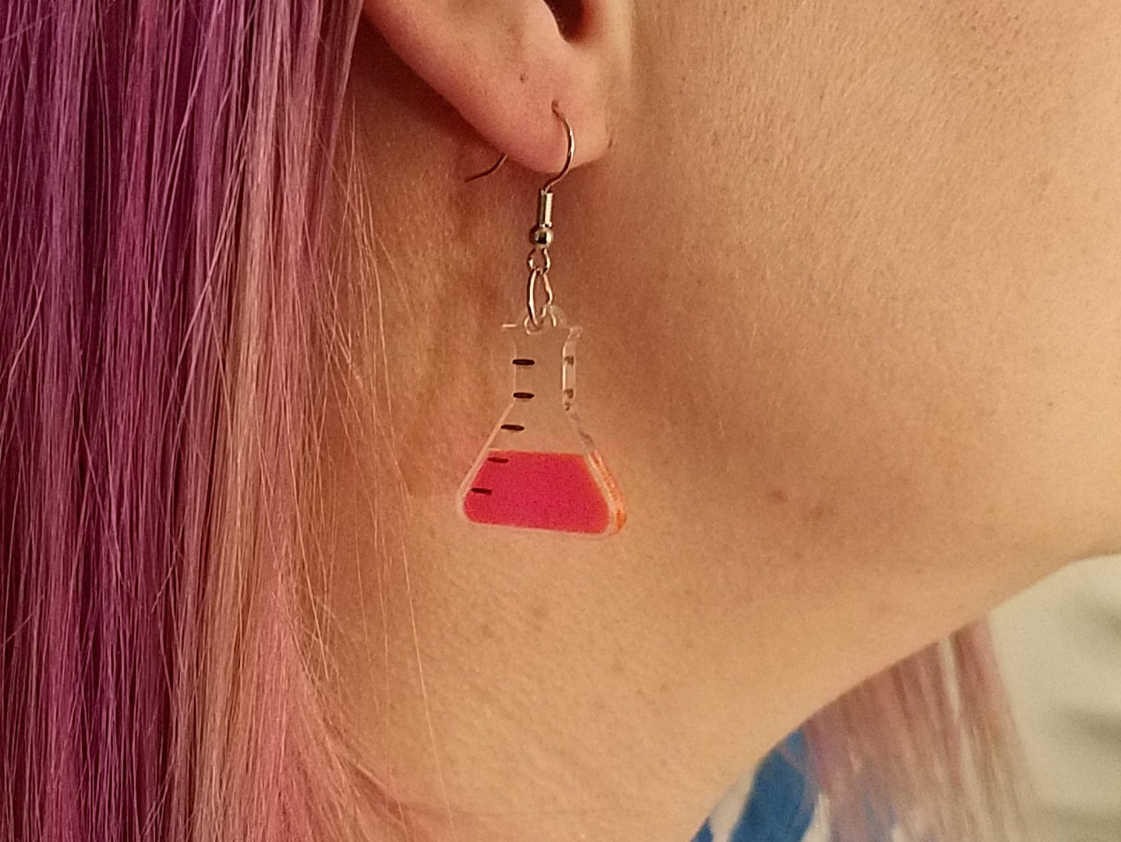 Erlenmeyer Flask Acrylic Earrings Etsy