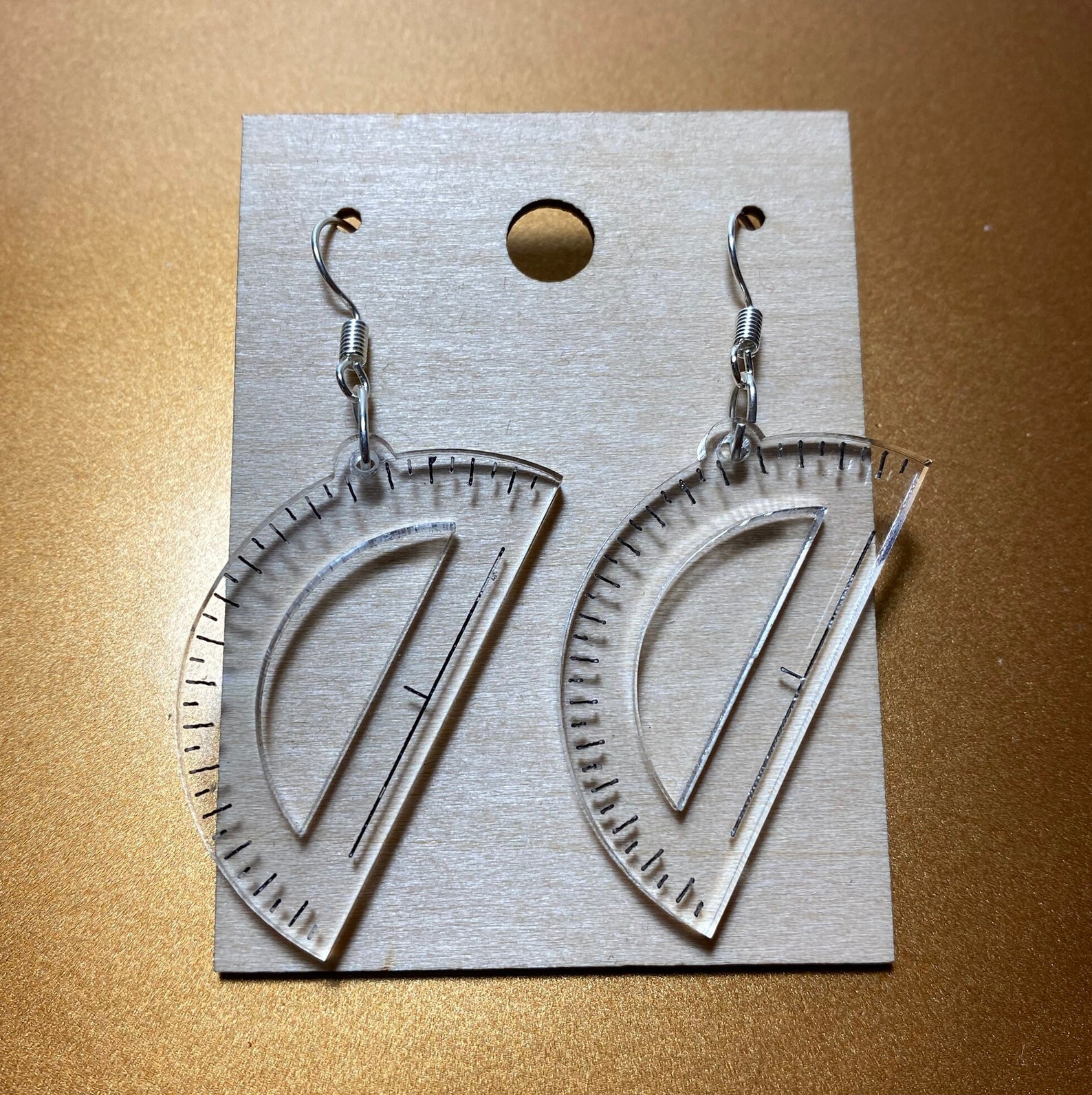 Protractor Acrylic Earrings Etsy