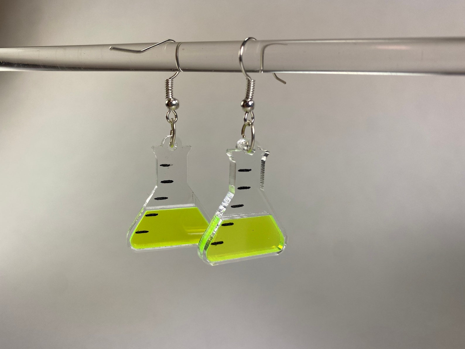 Erlenmeyer Flask Acrylic Earrings Etsy