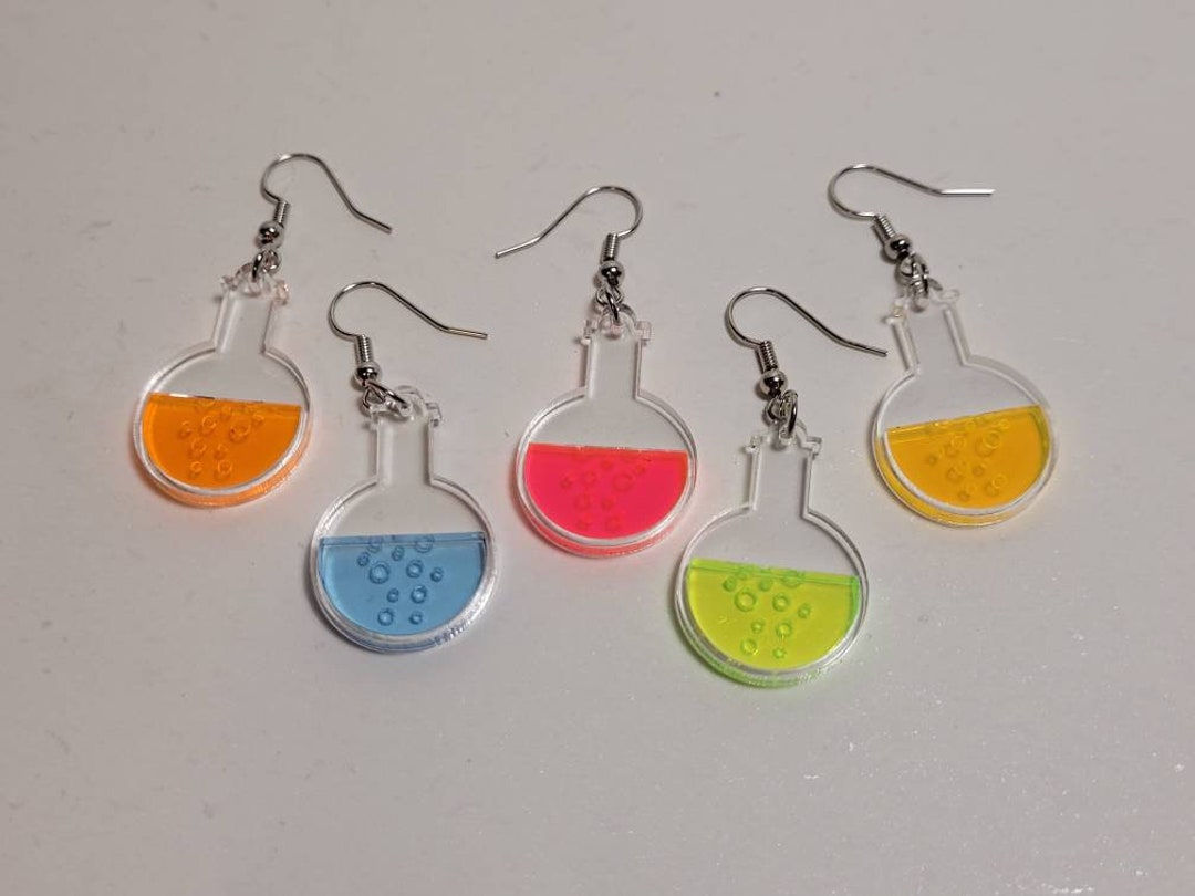 Florence Flask Acrylic Earring Boiling Flask Chemistry Dangle Earrings