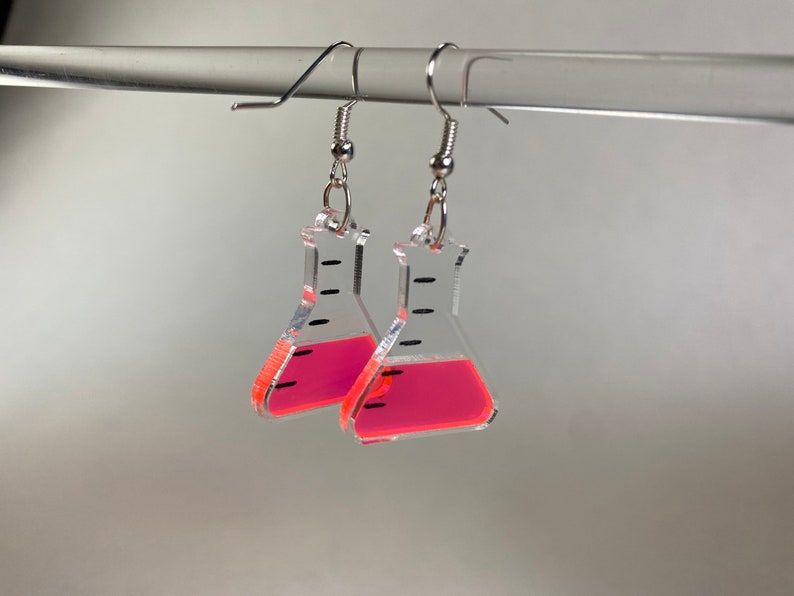 Erlenmeyer Flask Acrylic Earrings Etsy