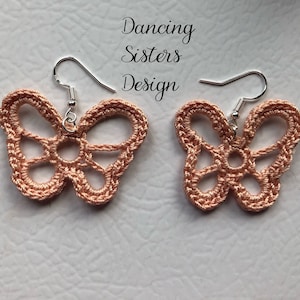 Handmade Crochet Earrings, Papillon Earrings, Crochet Earrings, Butterfly Earrings, Butterfly Accessories, Crochet Butterfly Accessories