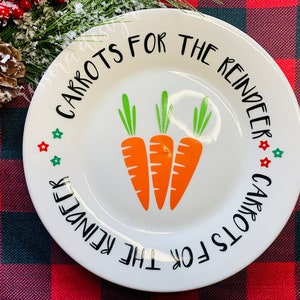 Carrots for Reindeer Decorative Plate | Christmas decor | Merry Christmas | holiday must haves | Gifts under 10 | Family traditions | Santa