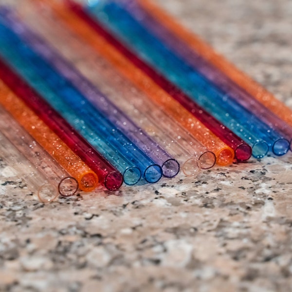 Glitter Reusable Straw | Cold Cup Straw | Iced Coffee Straw | Drink Straw | Pink Glitter Straw | Red Glitter Straw | Blue Glitter Straw
