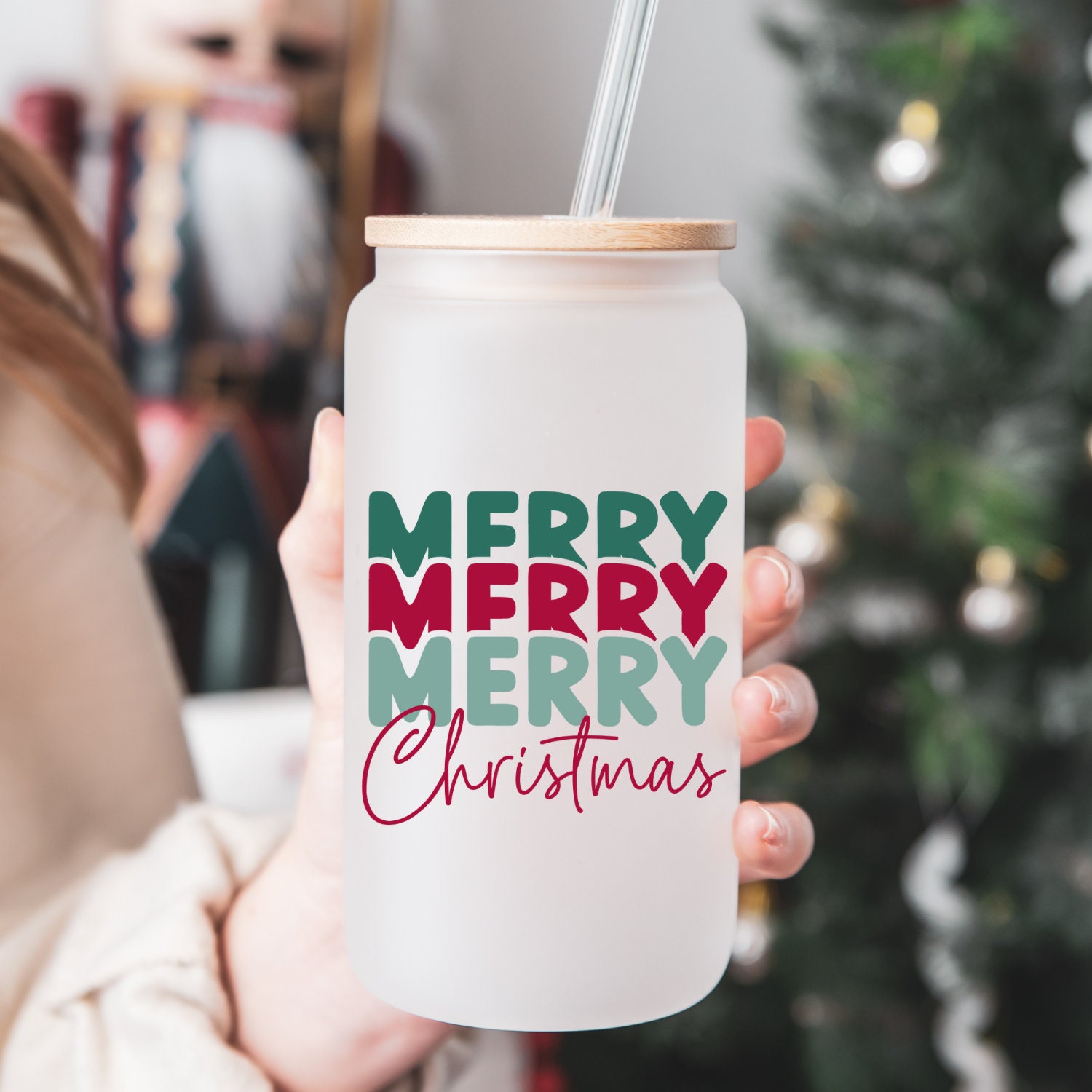 Get In Loser We're Saving Christmas Beer Can Glass Tumbler