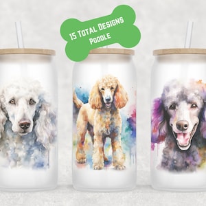 Poodle Beer Can Glass | Dog Mom Gift | Poodle Coffee Mug | Coffee Iced Coffee Cup | Fur Mom Coffee Mug | Glass Coffee Cup | Poodle Gift