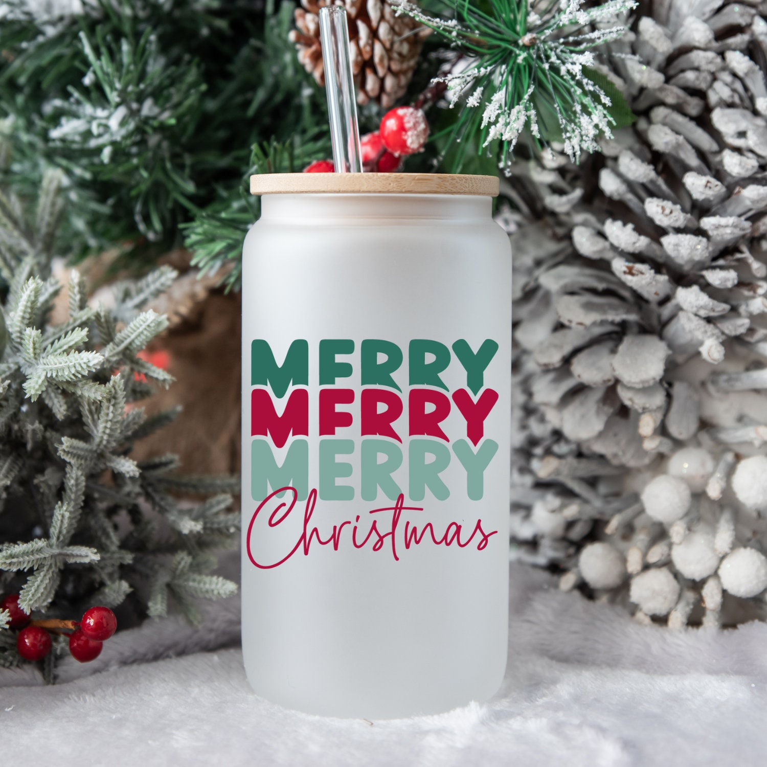 Get In Loser We're Saving Christmas Beer Can Glass Tumbler