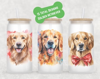 Taza de cerveza Golden Retriever / Regalo para mamás de perros / Taza Golden Retriever / Taza de café helado / Taza de café para mamás de mascotas / Taza de café de vidrio