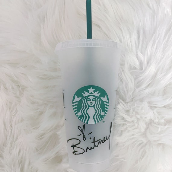 Britney Spears Venti Iced Coffee Starbucks Cup Gratuit Etsy Canada