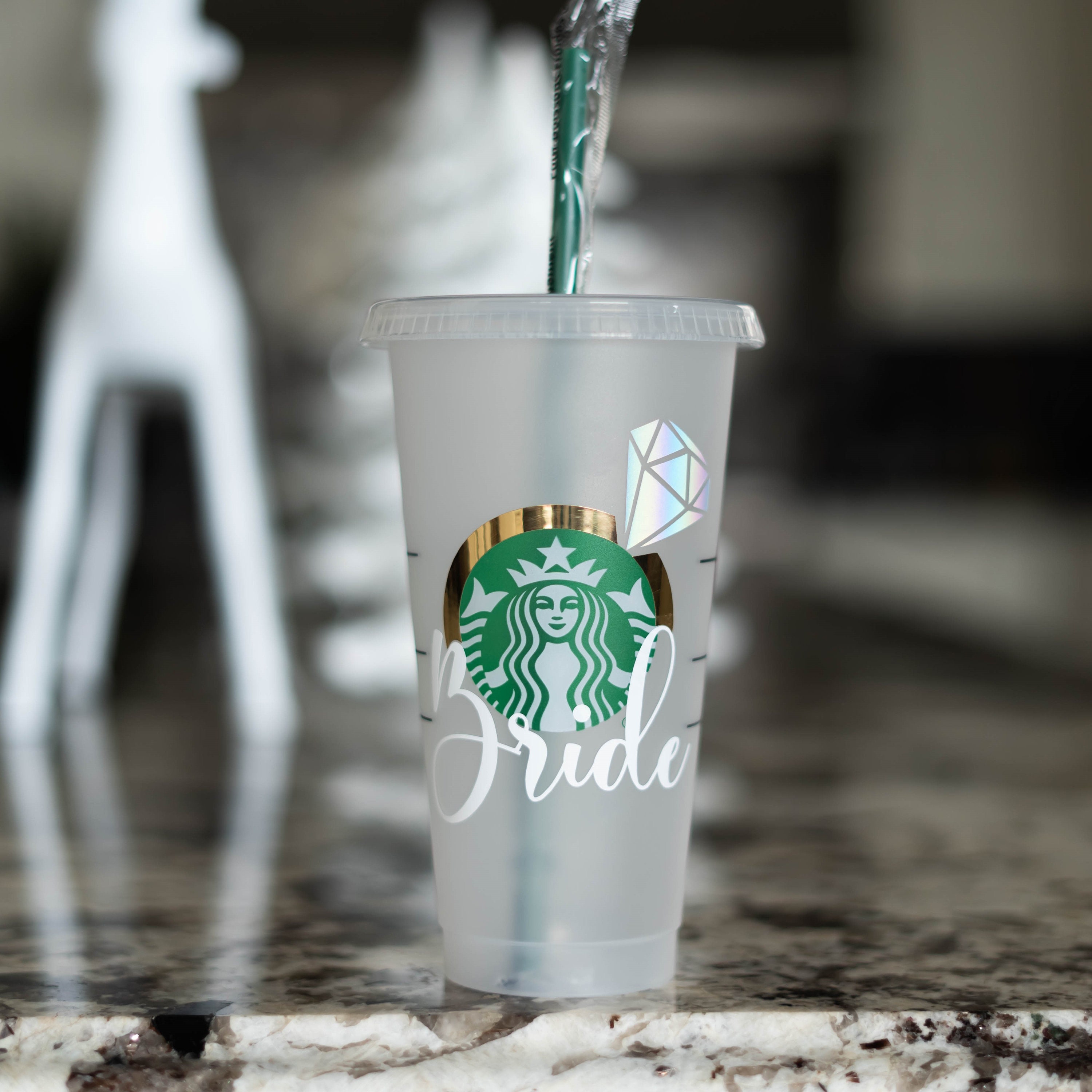Bride & Groom Set Personalized Great gift! Starbucks Reusable Cups 