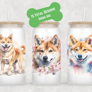 Shiba Inu Beer Can Glass | Dog Mom Gift | Shiba Inu Mug | Shiba Coffee Cup | Fur Mom Coffee Mug | Glass Coffee Cup