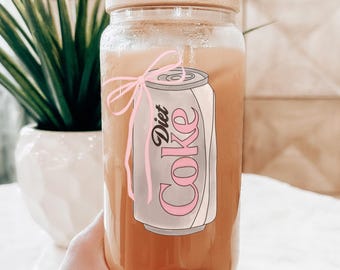 Coquette Diet Coke Beer Can Glass | Valentines Day Cup | Diet Coke Gift Cup | Unique Vday Gift | Diet Coke Tumbler | Gift for Her