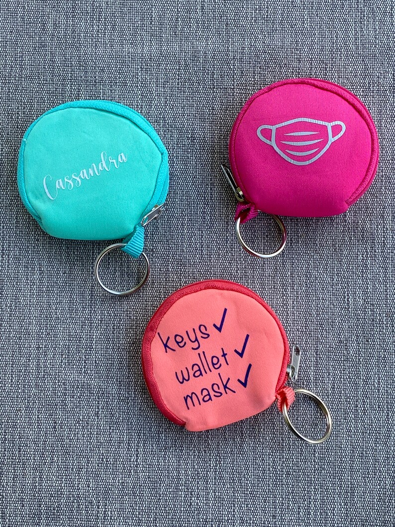 Face Mask Pouch Mask Holder With Key Ring Face Mask Case Etsy