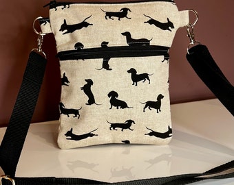 Dachshund Crossbody Bag, Dog Walking Bag