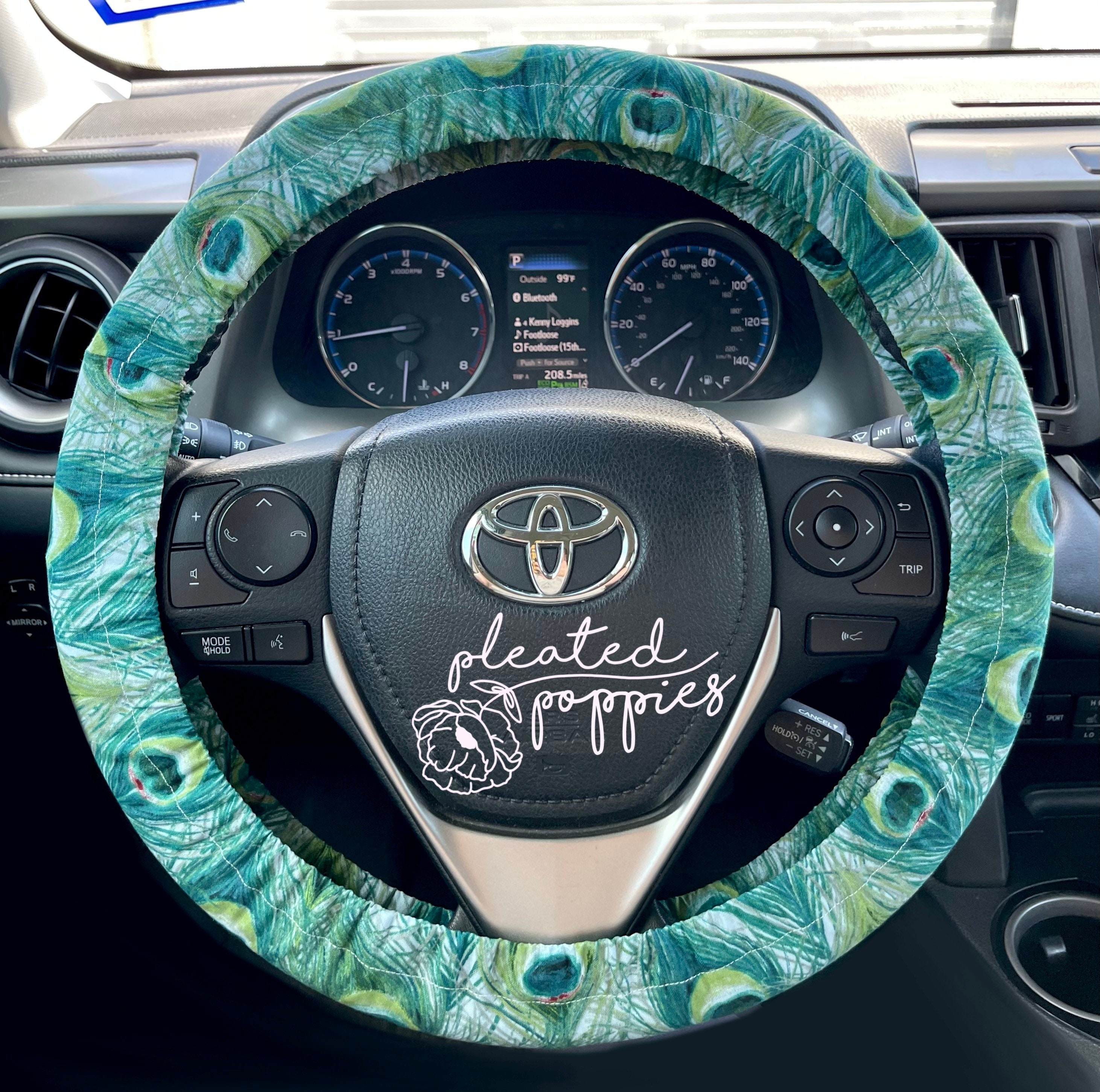 Peacock Feather Steering Wheel Cover