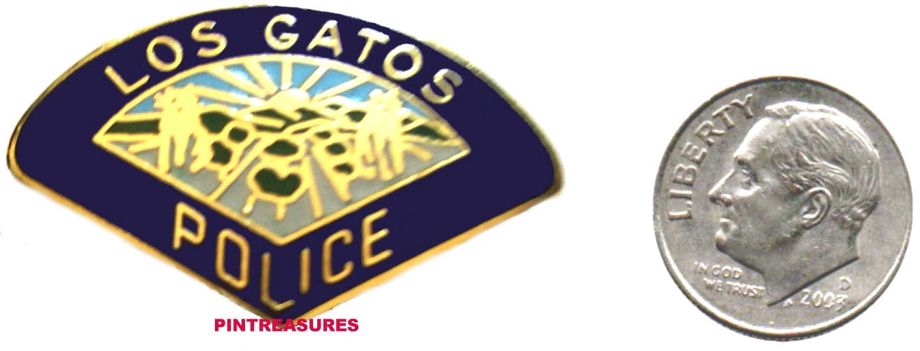 Los gatos police department lapel mini badge pin vintage etsy uk