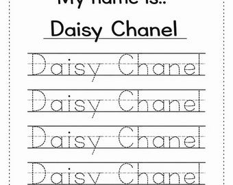 Personalized Name Tracing Worksheet - Etsy