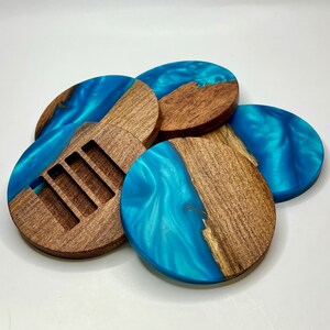 Wood Epoxy Coasters BLUE