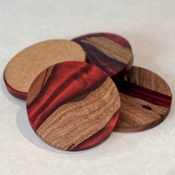 Cork Wood Epoxy Coasters