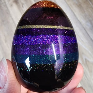 Multi-Colored Glitter Resin Egg Handmade