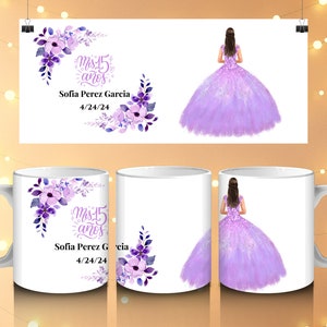 Mis Quince 11oz Personalized Mugs - Favors for quinceanera- Mis 15 mugs- Gifts