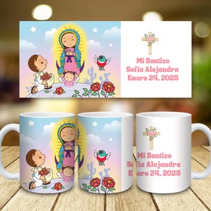 Mi Bautizo GIRL  Mug My Baptism Personalized  Mug Baptism Coffee Favors Recuerdos de Bautizo- 6 Mugs per order- For Girl Baptism