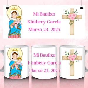 Mi Bautizo Mug My Baptism Personalized Mug Baptism Coffee Favors Recuerdos de Bautizo- 6 Mugs per order- For Girl Baptism