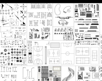 AutoCAD 2D DWG blocks templates drawings-Human, Facade, Bathroom elements, Plants, Transportation, Kitchen, Furniture, Animals, Door, Window