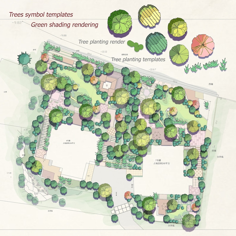 PSD Landscape Architecture Color Master Plan Etsy