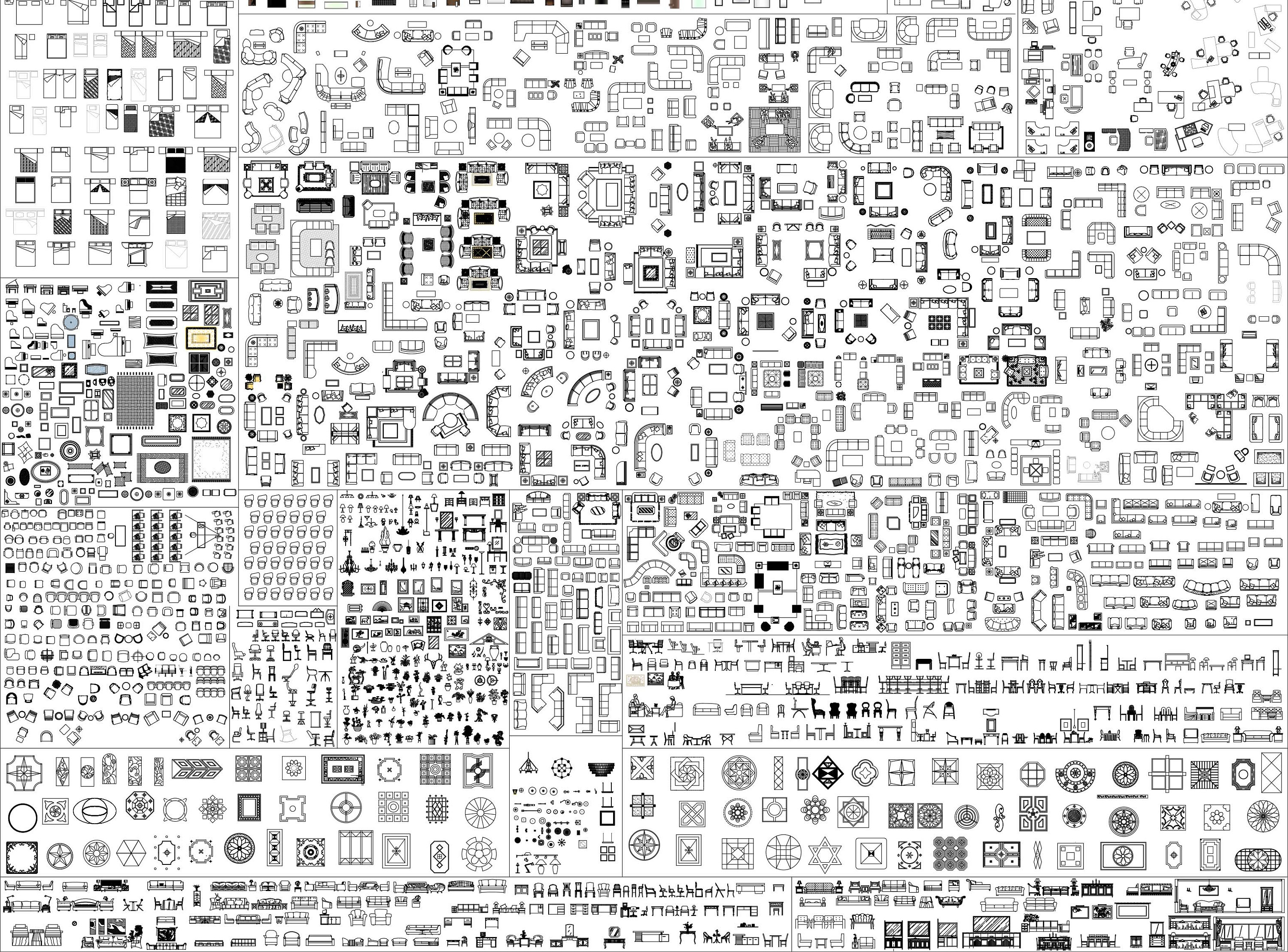 AutoCAD 2D DWG blocks templates drawings-Human Facade -  Portugal