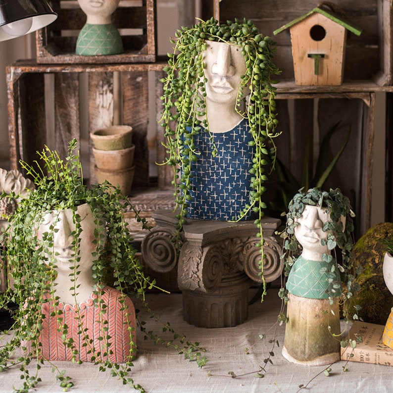 Sculpture Flower Pot Planter Pot Flower Vase Vintage Etsy UK