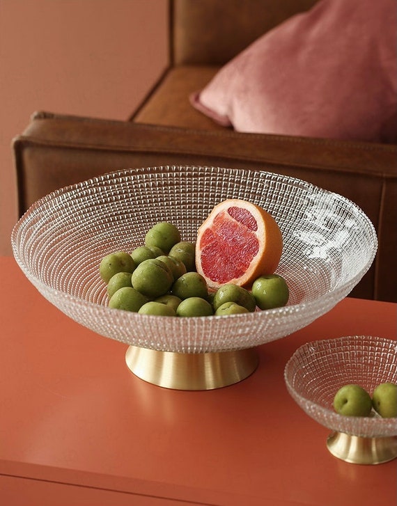 rotonde colore: argento per frutta in vetro resistente Confezione da 2 ciotole in vetro da 25 cm 