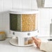 6-Grid Rotatable Food Grain Rice Storage • Pantry Cabinet • Storage Basket • Candy Dispenser • Kitchen Labels 