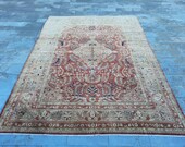 Caucasian oversize area rug,Lilihan Sarouk rug,Natural color rug,Area rug for living room,Medallion area rug,Vintage bohemian rug 13x10 ft