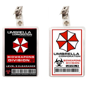 Conjunto de 2 insignias de identificación de la División de Armas Biológicas de la Corporación Umbrella de Resident Evil