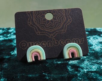 Regenbogen Ohrstecker, Sterling Silber Ohrstecker, Lucky St Patrick's Day
