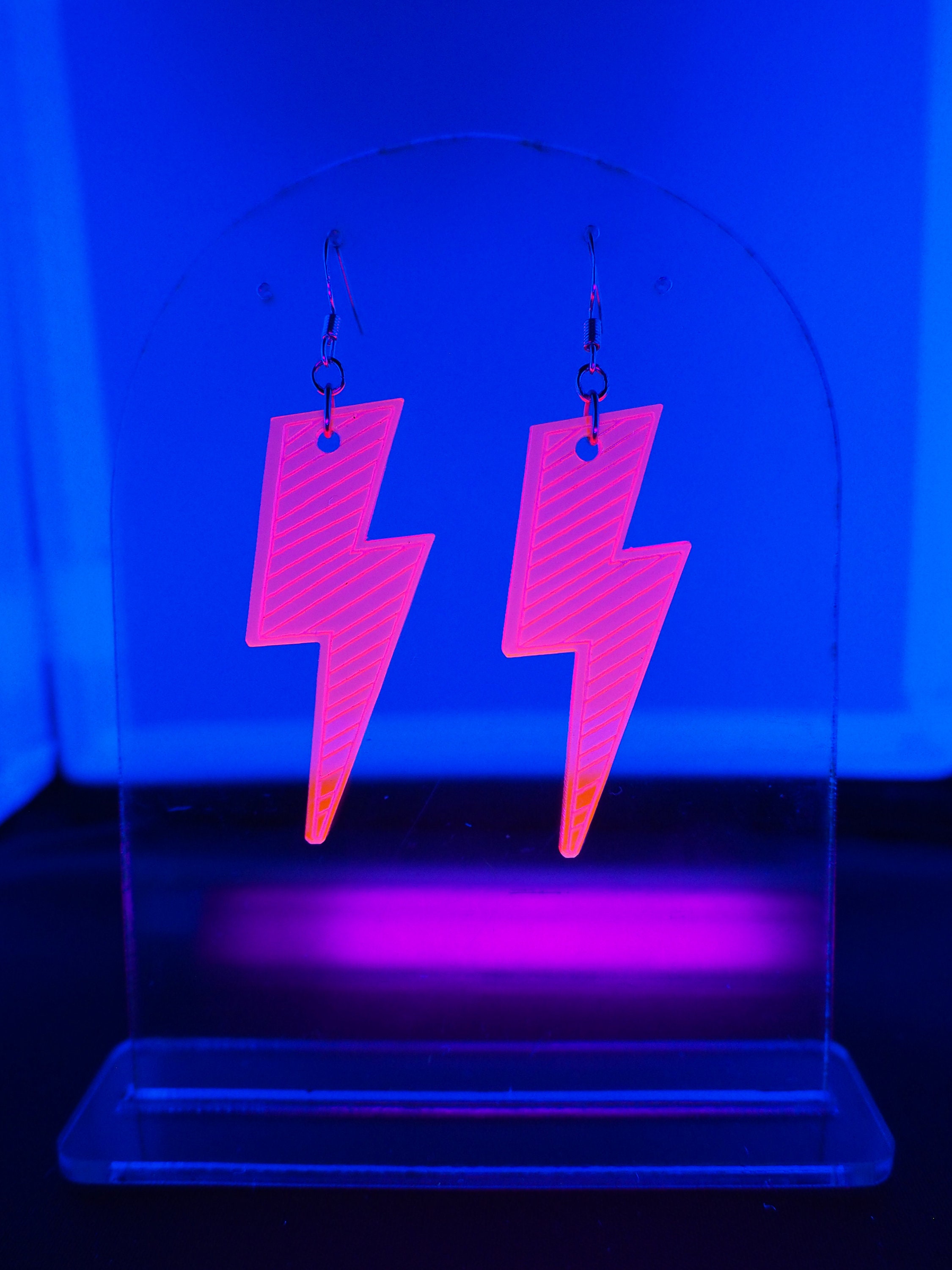 Buy Lightning Bolt Dangle Earrings Neon Pink Lightning Bolts Online in  India  Etsy