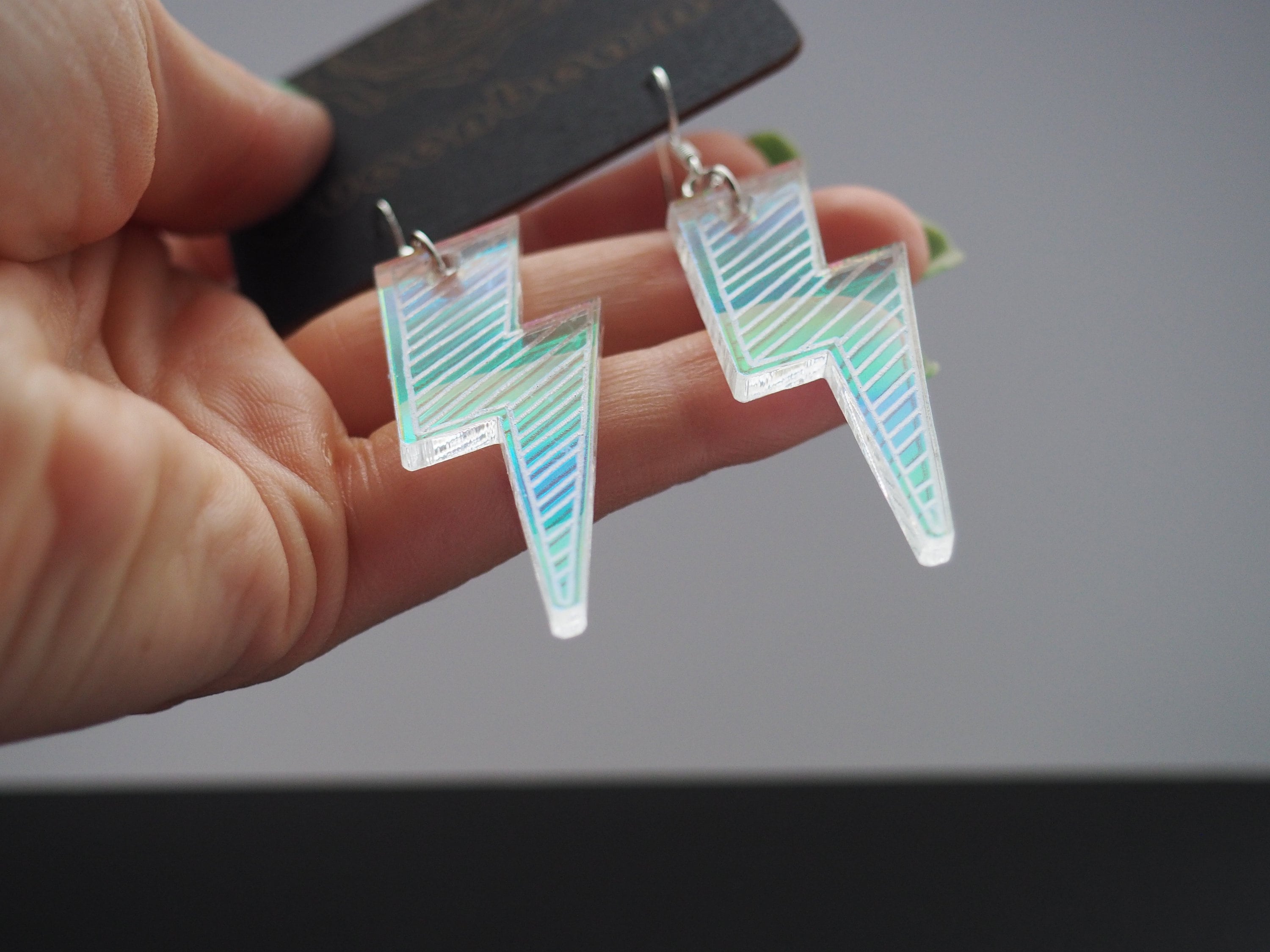 Crystal Lightning Bolt Dangle Earrings, Flash Statement Earrings for Women Dangl Lightning Bolt Dangle Earrings | Sleepy Mountain main image 4