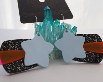Shooting Star Dangle Earrings, Sparkle Acrylic