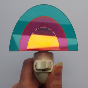rainbow night light &gt; unique wall plug-in night lamp &gt; modern rainbow night light &gt; handmade acrylic laser cut home decorations &gt; room decor