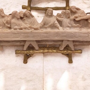 Vintage Resin The Last Supper Sculpture Jesus Apostles Catholic Christian Wall Decor