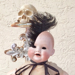 Vintage Porcelain Composite Doll Scary Halloween Decor Broken Head Creepy Freaky Oddity